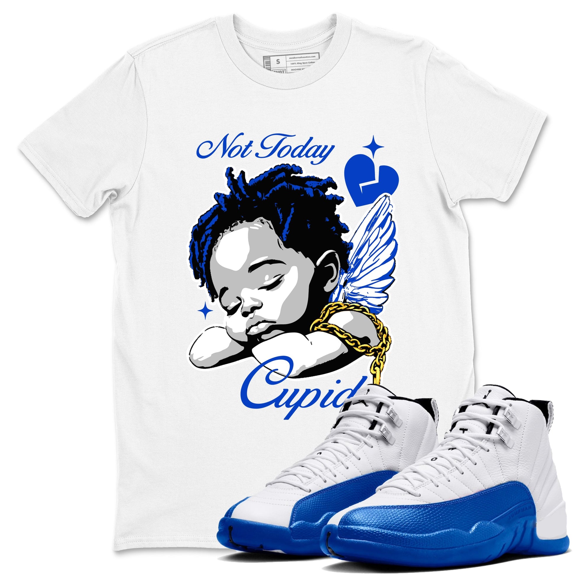 12s Retro Blueberry shirts to match jordans Not Today Cupid sneaker match tees Air Jordan 12 Blueberry best t shirts to wear with jordans SNRT Sneaker Tees unisex cotton White 1 shirts
