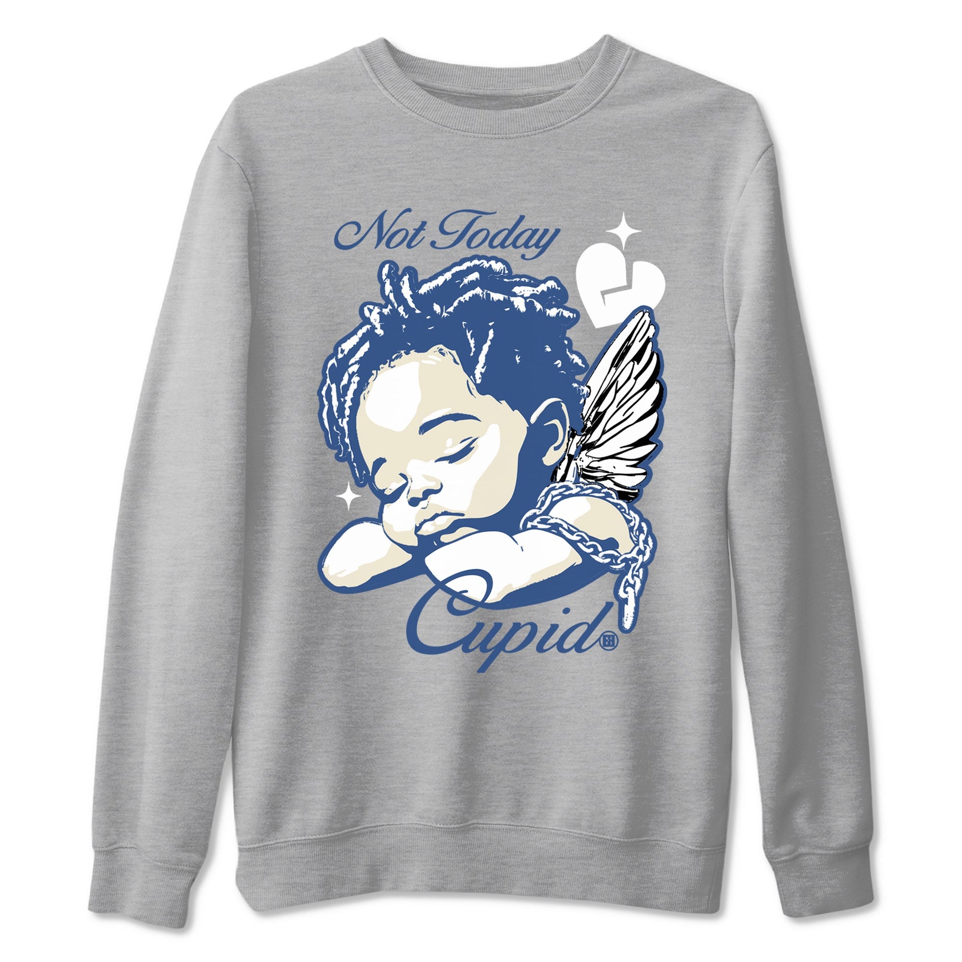 A Ma Maniere Air Jordan 3 Diffused Blue shirts to match jordans Not Today Cupid graphic tee Jordan 3 For The Love best t-shirts to wear with jordans SNRT Sneaker Tees unisex cotton Heather Grey 2 shirts