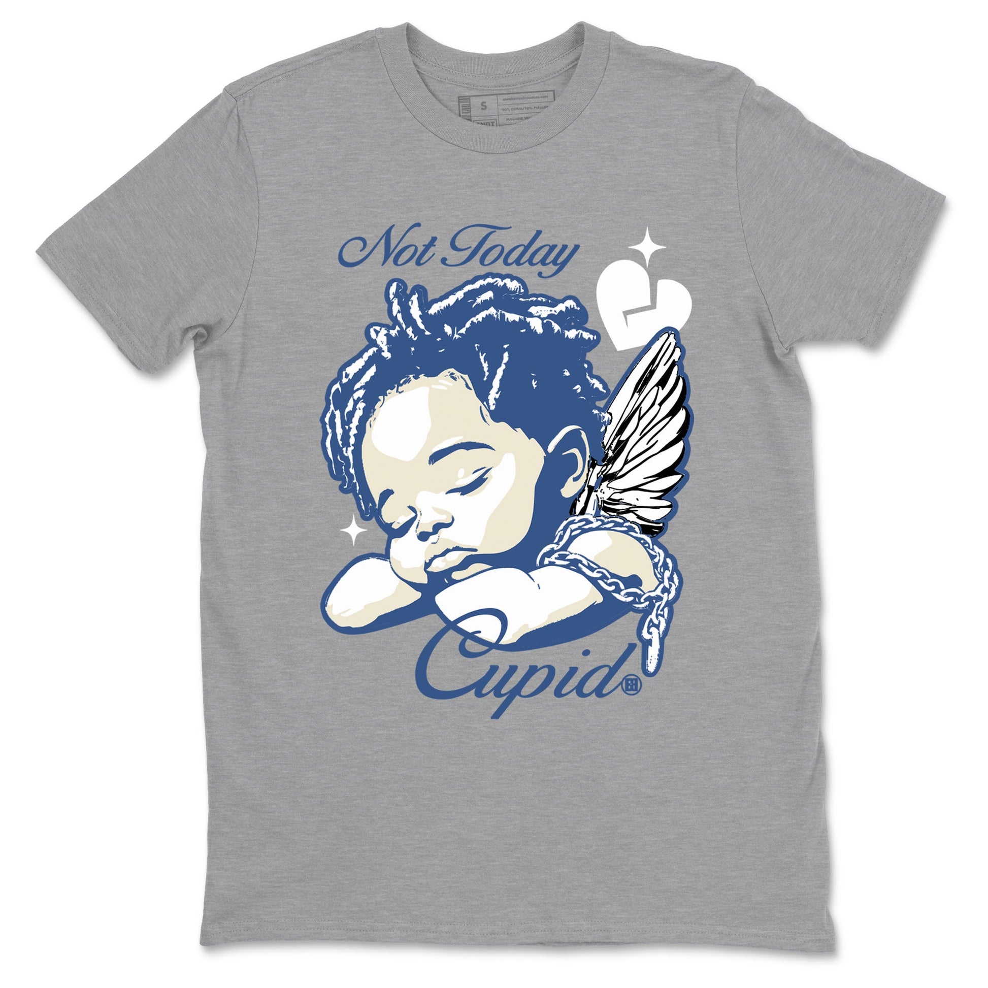 A Ma Maniere Air Jordan 3 Diffused Blue shirts to match jordans Not Today Cupid graphic tee Jordan 3 For The Love best t-shirts to wear with jordans SNRT Sneaker Tees unisex cotton Heather Grey 2 shirts