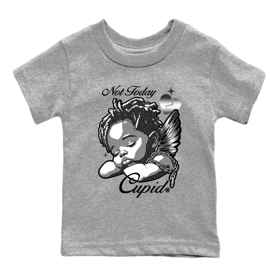 Air Jordan 3 Black Cat shirts to match jordans Not Today Cupid sneaker match tees Jordan 3 Retro Black Cat best t shirts to wear with jordans SNRT Sneaker Tees Youth Baby Heather Grey 2 tee