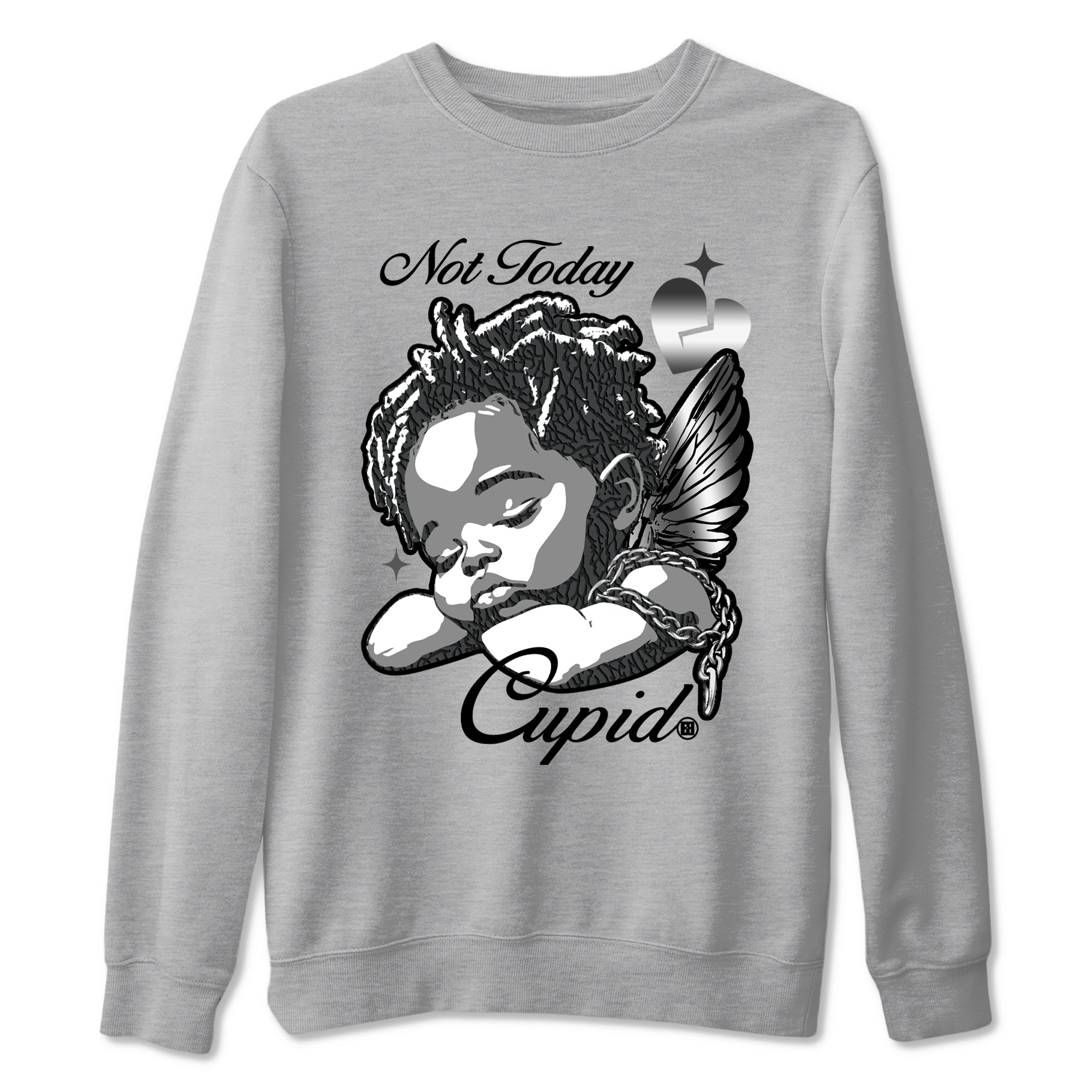 Air Jordan 3 Black Cat shirts to match jordans Not Today Cupid sneaker match tees Jordan 3 Retro Black Cat best t shirts to wear with jordans SNRT Sneaker Tees unisex cotton Heather Grey 2 shirts