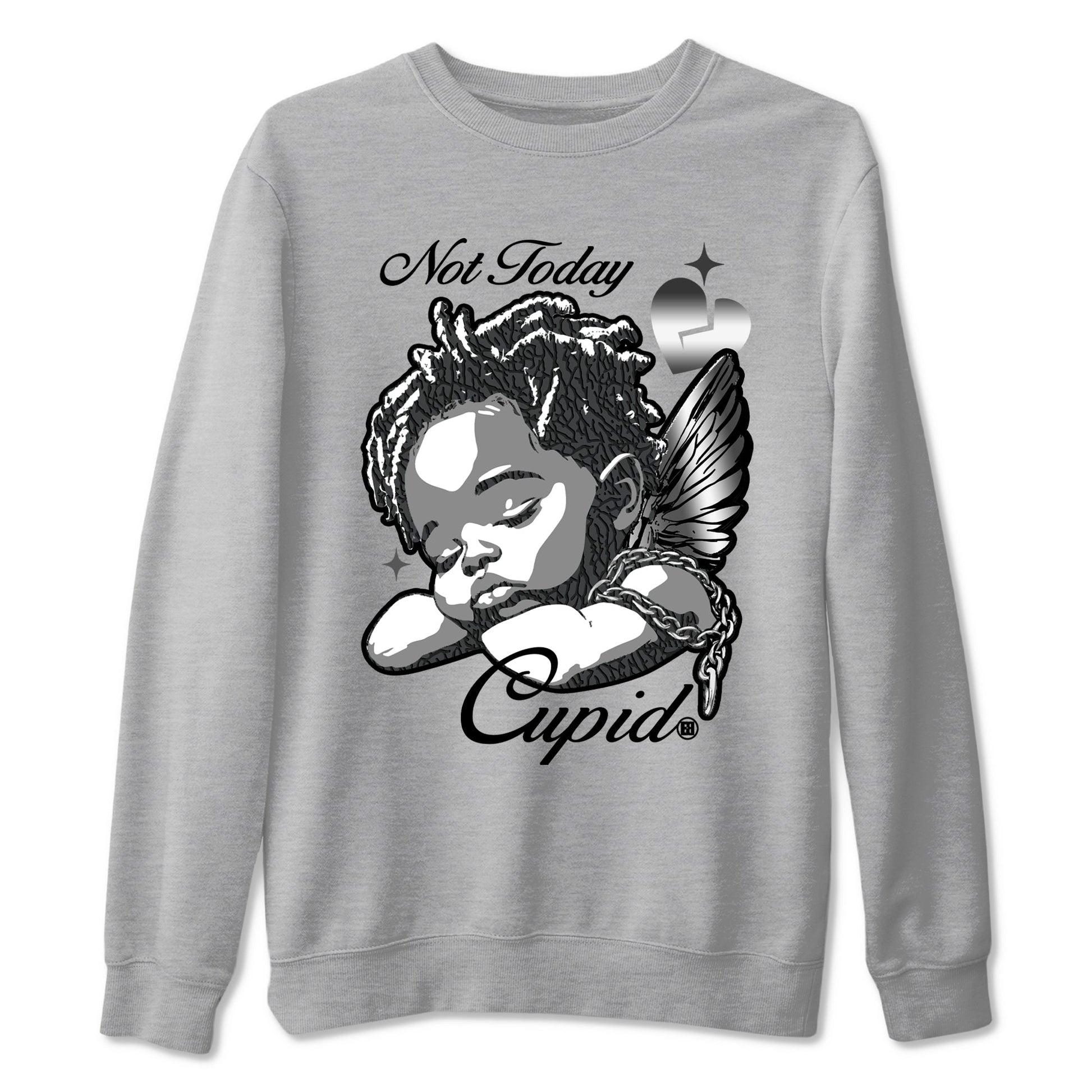 Air Jordan 3 Black Cat shirts to match jordans Not Today Cupid sneaker match tees Jordan 3 Retro Black Cat best t shirts to wear with jordans SNRT Sneaker Tees unisex cotton Heather Grey 2 shirts