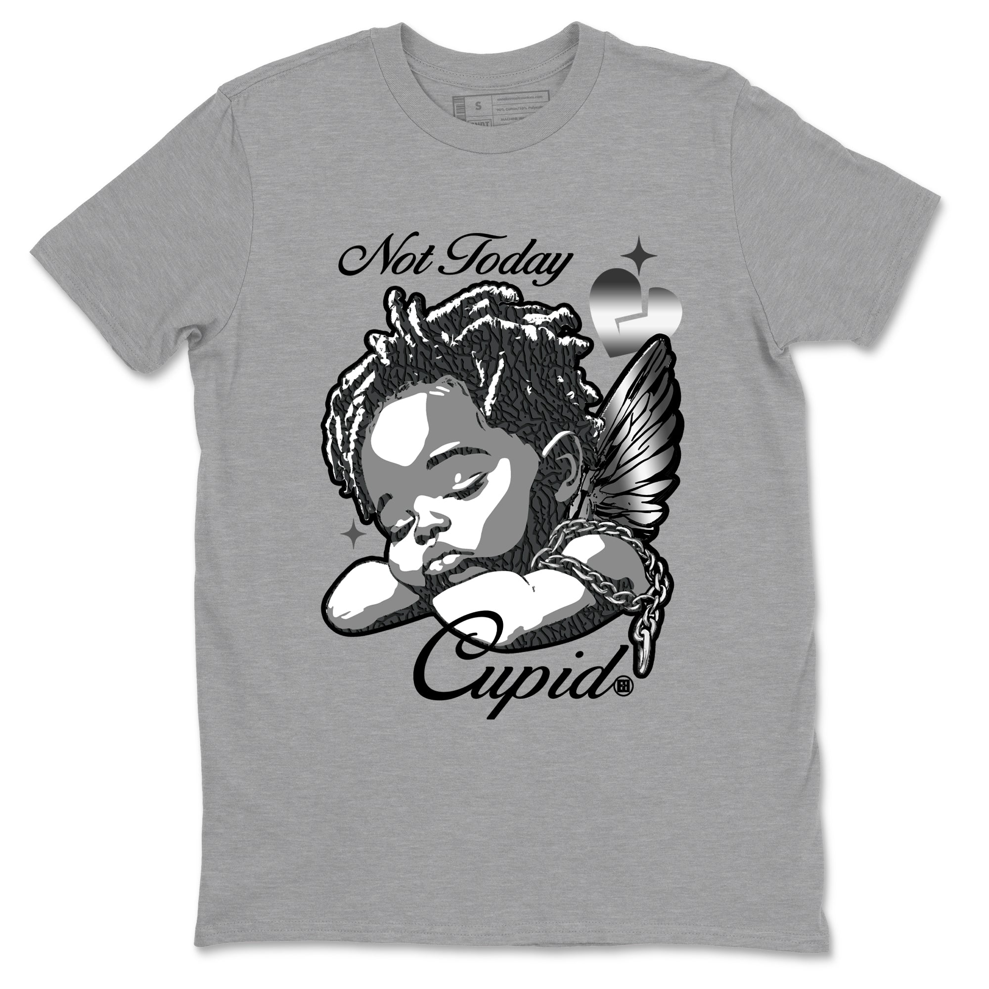 Air Jordan 3 Black Cat shirts to match jordans Not Today Cupid sneaker match tees Jordan 3 Retro Black Cat best t shirts to wear with jordans SNRT Sneaker Tees unisex cotton Heather Grey 2 shirts