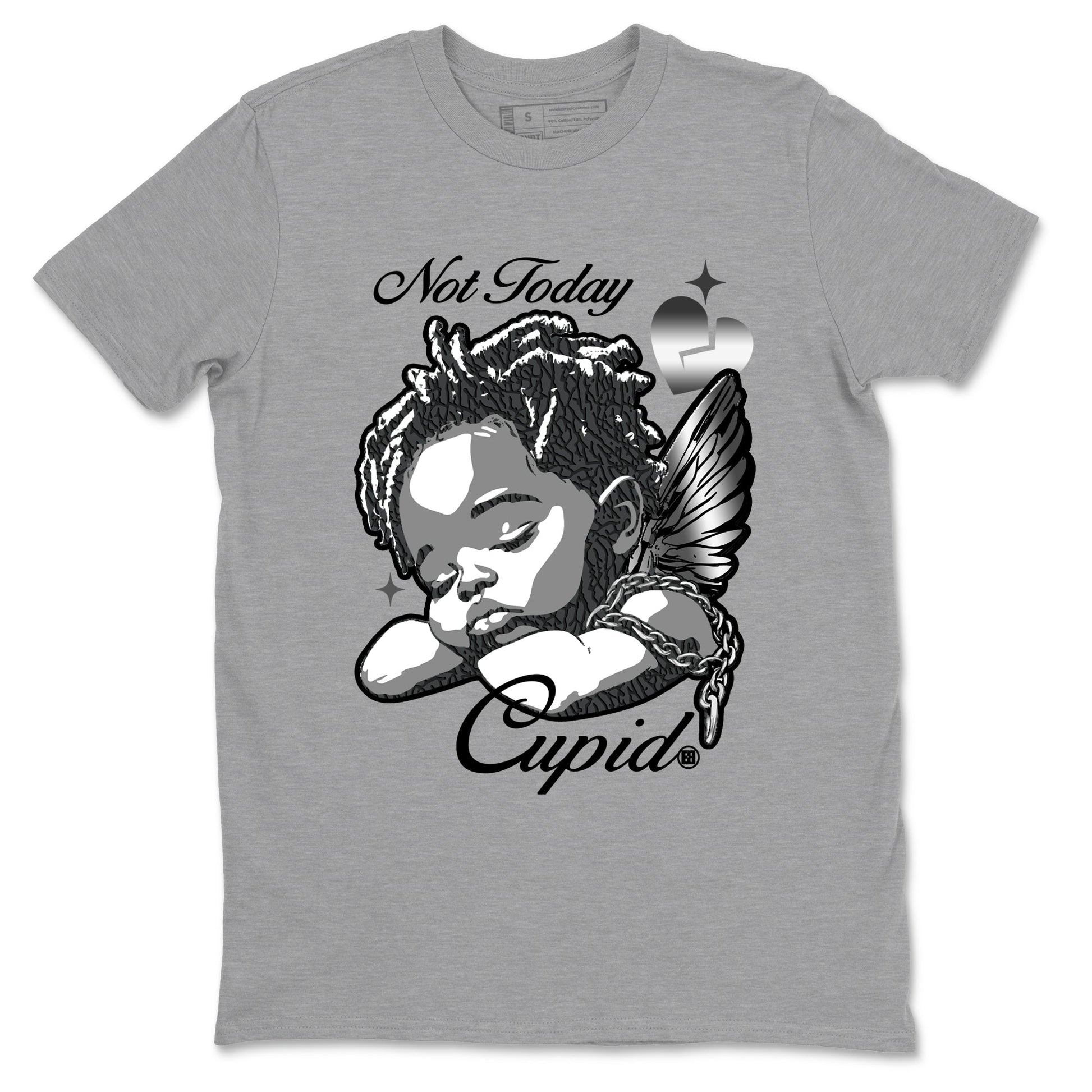 Air Jordan 3 Black Cat shirts to match jordans Not Today Cupid sneaker match tees Jordan 3 Retro Black Cat best t shirts to wear with jordans SNRT Sneaker Tees unisex cotton Heather Grey 2 shirts