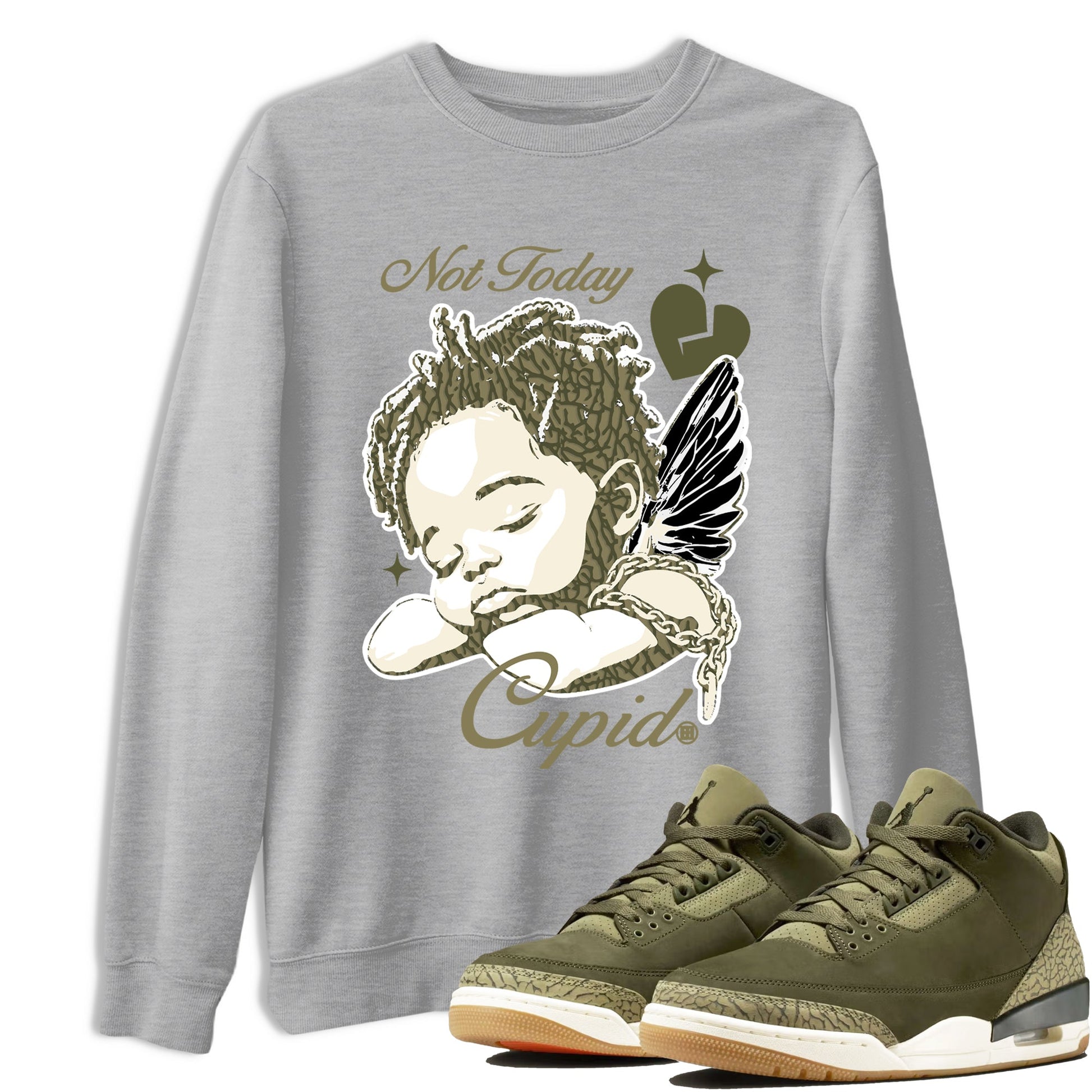 Sneaker Threads – Sneaker Threads To Match Air Jordan 3 Family Affair Shoes – Not Today Cupid Tee Heather Grey 1
