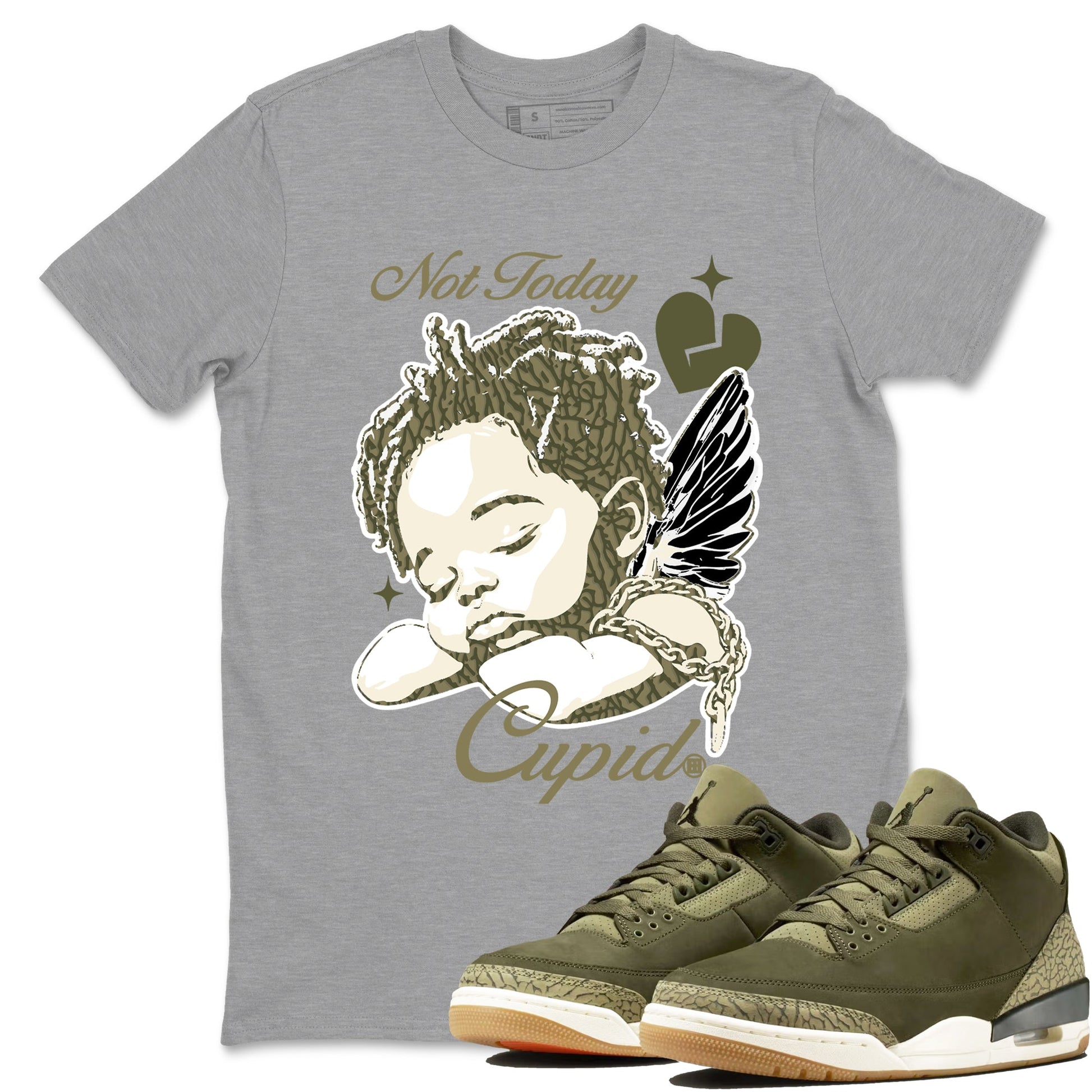 Sneaker Threads – Sneaker Threads To Match Air Jordan 3 Family Affair Shoes – Not Today Cupid Tee Heather Grey 1