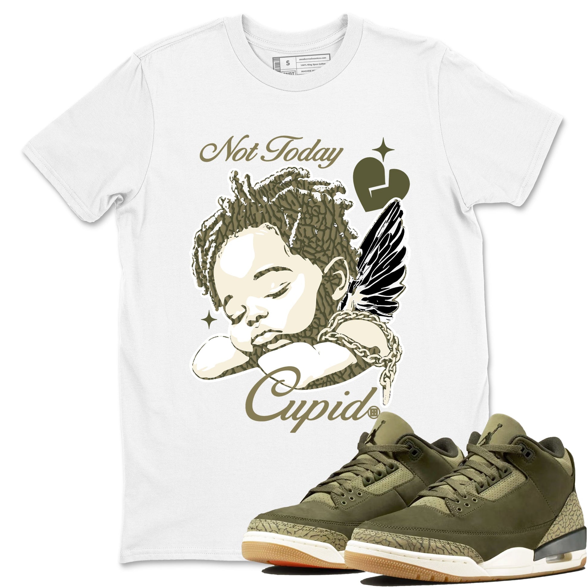 Sneaker Threads – Sneaker Threads To Match Air Jordan 3 Family Affair Shoes – Not Today Cupid Tee White 1