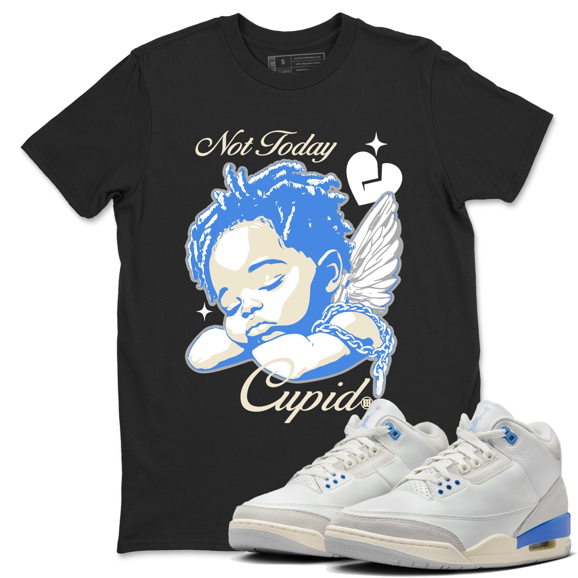 Air Jordan 3 Lucky Shorts shirts to match jordans Not Today Cupid sneaker match tees Air Jordan 3 Retro Lucky Shorts match shoes to clothes SNRT Sneaker Tees unisex cotton Black 1 shirts