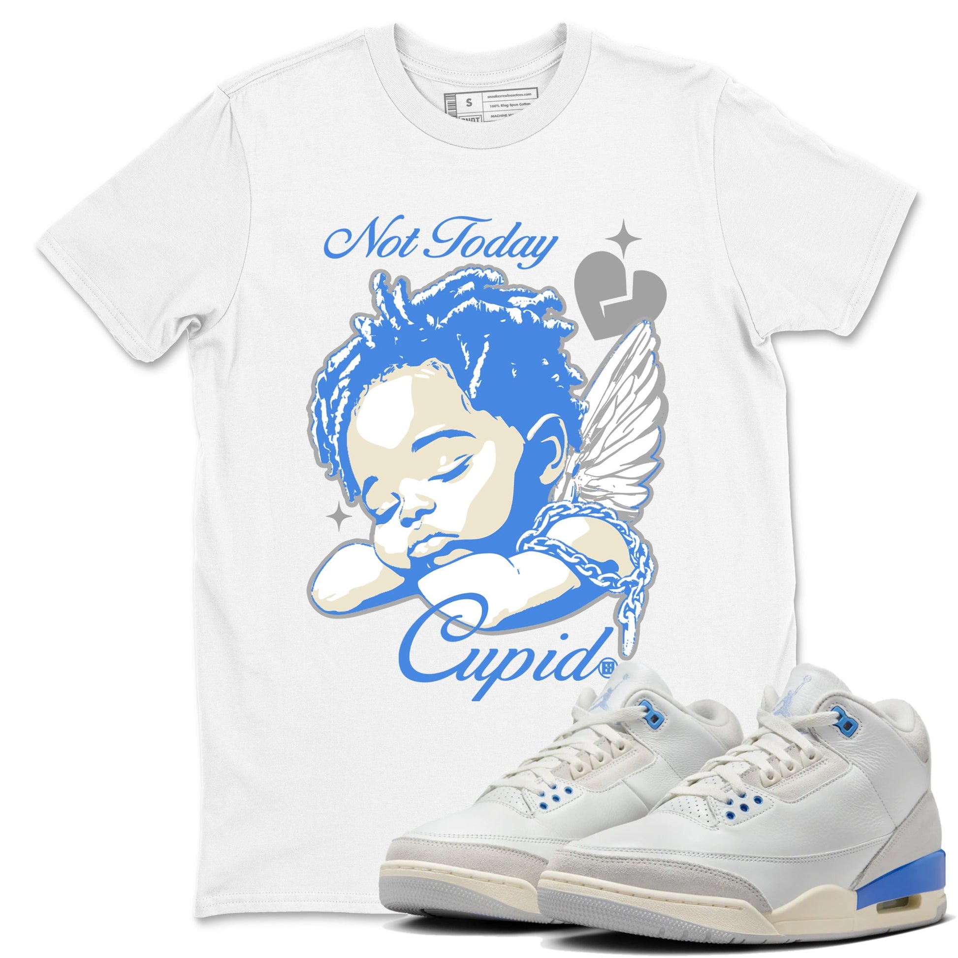 Air Jordan 3 Lucky Shorts shirts to match jordans Not Today Cupid sneaker match tees Air Jordan 3 Retro Lucky Shorts match shoes to clothes SNRT Sneaker Tees unisex cotton White 1 shirts