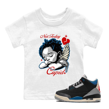 AJ3 Rare Air Graphic shirts Not Today Cupid shirts Air Jordan 3 Rare Air best t-shirts to wear with jordans SNRT Sneaker Tees Youth Baby White 1 tee