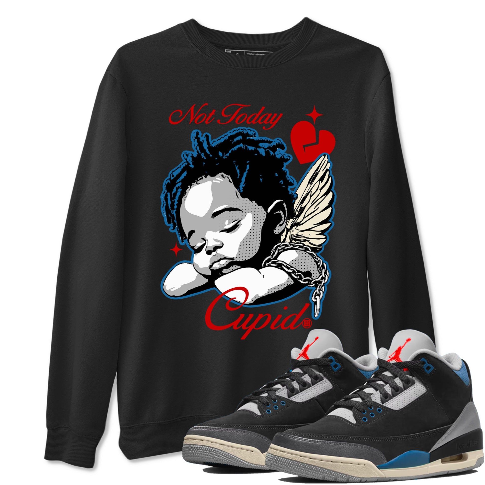 AJ3 Rare Air Graphic shirts Not Today Cupid shirts Air Jordan 3 Rare Air best t-shirts to wear with jordans SNRT Sneaker Tees unisex cotton Black 1 shirts