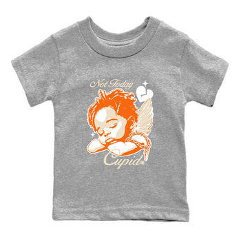 Not Today Cupid baby and kids t-shirt crafted for little sneakerheads to shine with the Air Jordan 3 Starfish sneakers, displayed in Heather Grey 2.