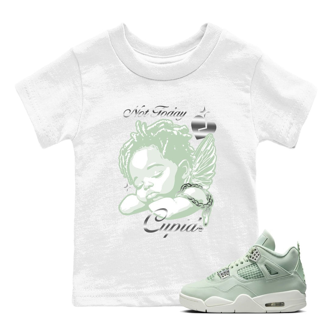4s Abundance shirts to match jordans Not Today Cupid sneaker match tees Air Jordan 4 Seafoam match shoes to clothes SNRT Sneaker Tees Youth Baby White 1 tee