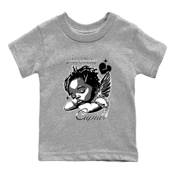 4s Black Cat Sneaker match tees – Sneaker Tees To Match Air Jordan 4 Black Cat Shoes – Not Today Cupid Kids T-Shirt Heather Grey 2