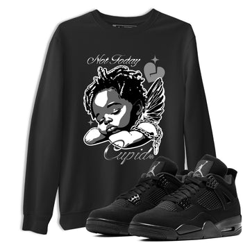 4s Black Cat Sneaker match tees – Sneaker Tees To Match Air Jordan 4 Black Cat Shoes – Not Today Cupid Tee Black 1