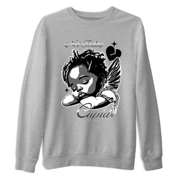 4s Black Cat Sneaker match tees – Sneaker Tees To Match Air Jordan 4 Black Cat Shoes – Not Today Cupid Tee Heather Grey 2