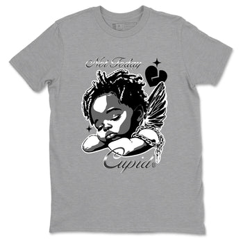 4s Black Cat Sneaker match tees – Sneaker Tees To Match Air Jordan 4 Black Cat Shoes – Not Today Cupid Tee Heather Grey 2
