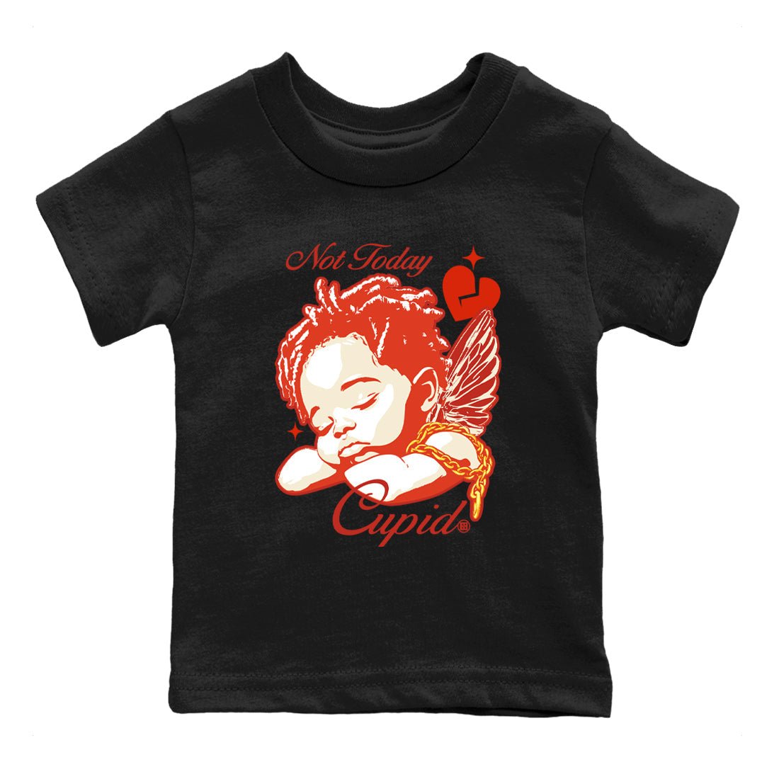 4s Nigel Sylvesterto match jordans Not Today Cupid best t shirts to wear with jordans Nigel Sylvester x Air Jordan 4 Brick by Brick match shoes to clothes SNRT Sneaker Tees Youth Baby Black 2 tee