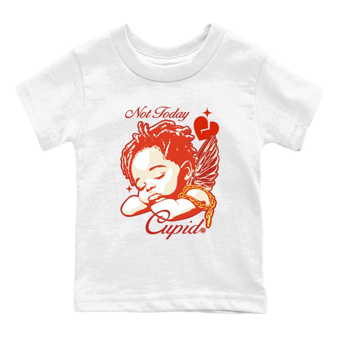 4s Nigel Sylvesterto match jordans Not Today Cupid best t shirts to wear with jordans Nigel Sylvester x Air Jordan 4 Brick by Brick match shoes to clothes SNRT Sneaker Tees Youth Baby White 2 tee