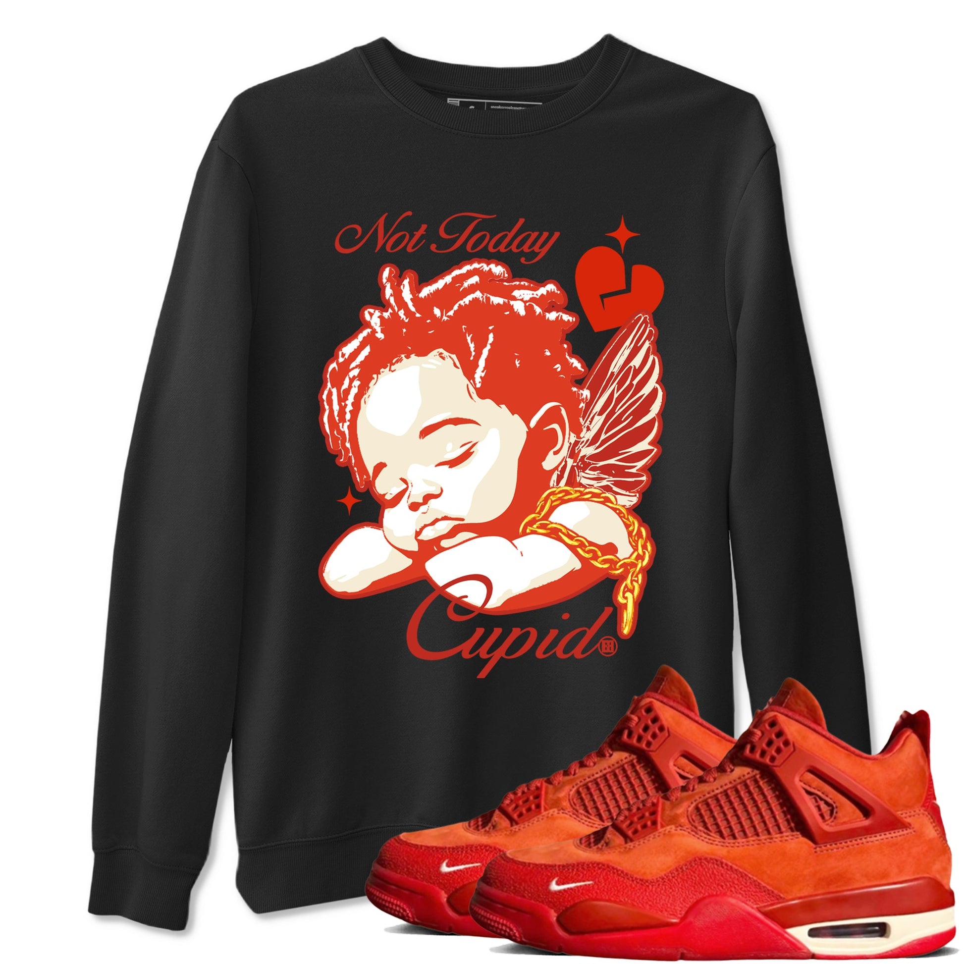 4s Nigel Sylvesterto match jordans Not Today Cupid best t shirts to wear with jordans Nigel Sylvester x Air Jordan 4 Brick by Brick match shoes to clothes SNRT Sneaker Tees unisex cotton Black 1 shirts