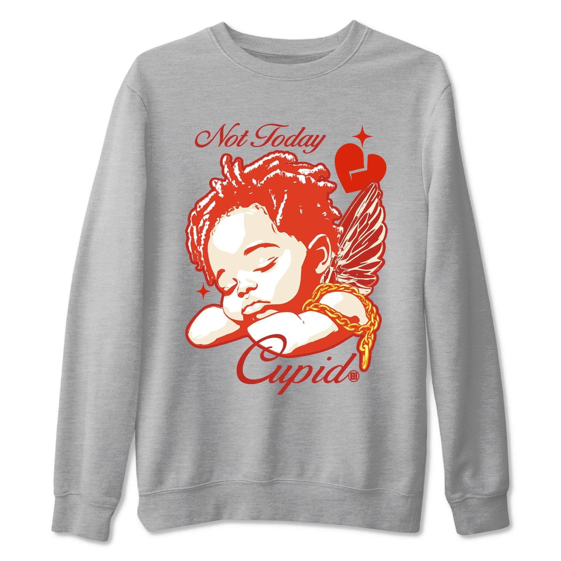 4s Nigel Sylvesterto match jordans Not Today Cupid best t shirts to wear with jordans Nigel Sylvester x Air Jordan 4 Brick by Brick match shoes to clothes SNRT Sneaker Tees unisex cotton Heather Grey 2 shirts