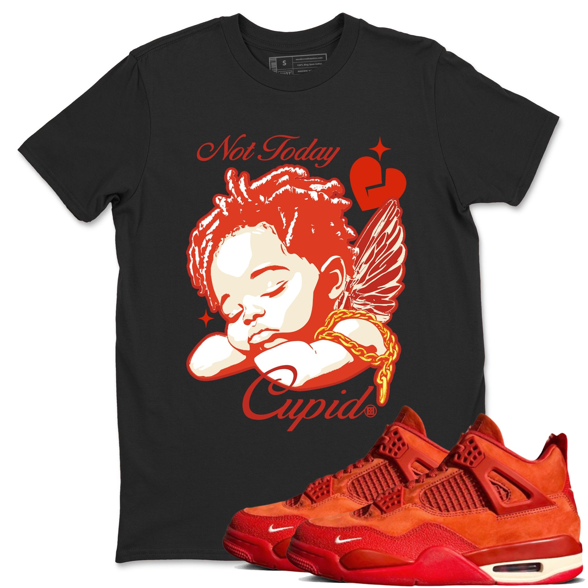 4s Nigel Sylvesterto match jordans Not Today Cupid best t shirts to wear with jordans Nigel Sylvester x Air Jordan 4 Brick by Brick match shoes to clothes SNRT Sneaker Tees unisex cotton Black 1 shirts