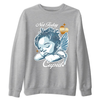 Sneaker match tees – Sneaker Tees To Match 4s Worn Blue Air Jordan 4 Denim Shoes – Not Today Cupid Tee Heather Grey 2