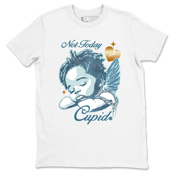 Sneaker match tees – Sneaker Tees To Match 4s Worn Blue Air Jordan 4 Denim Shoes – Not Today Cupid Tee White 2