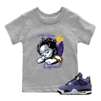 Best Sneakerfits graphic tee – Los Angeles Basketball Tees To Match Air Jordan 4 Lakeshow – Not Today Cupid Kids T-Shirt Heather Grey 1