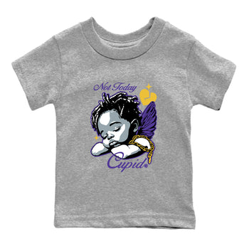 Best Sneakerfits graphic tee – Los Angeles Basketball Tees To Match Air Jordan 4 Lakeshow – Not Today Cupid Kids T-Shirt Heather Grey 2