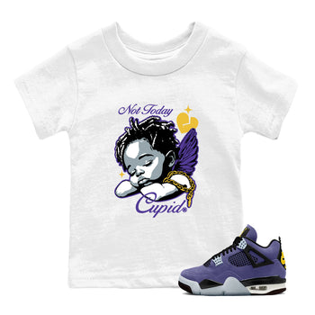 Best Sneakerfits graphic tee – Los Angeles Basketball Tees To Match Air Jordan 4 Lakeshow – Not Today Cupid Kids T-Shirt White 1