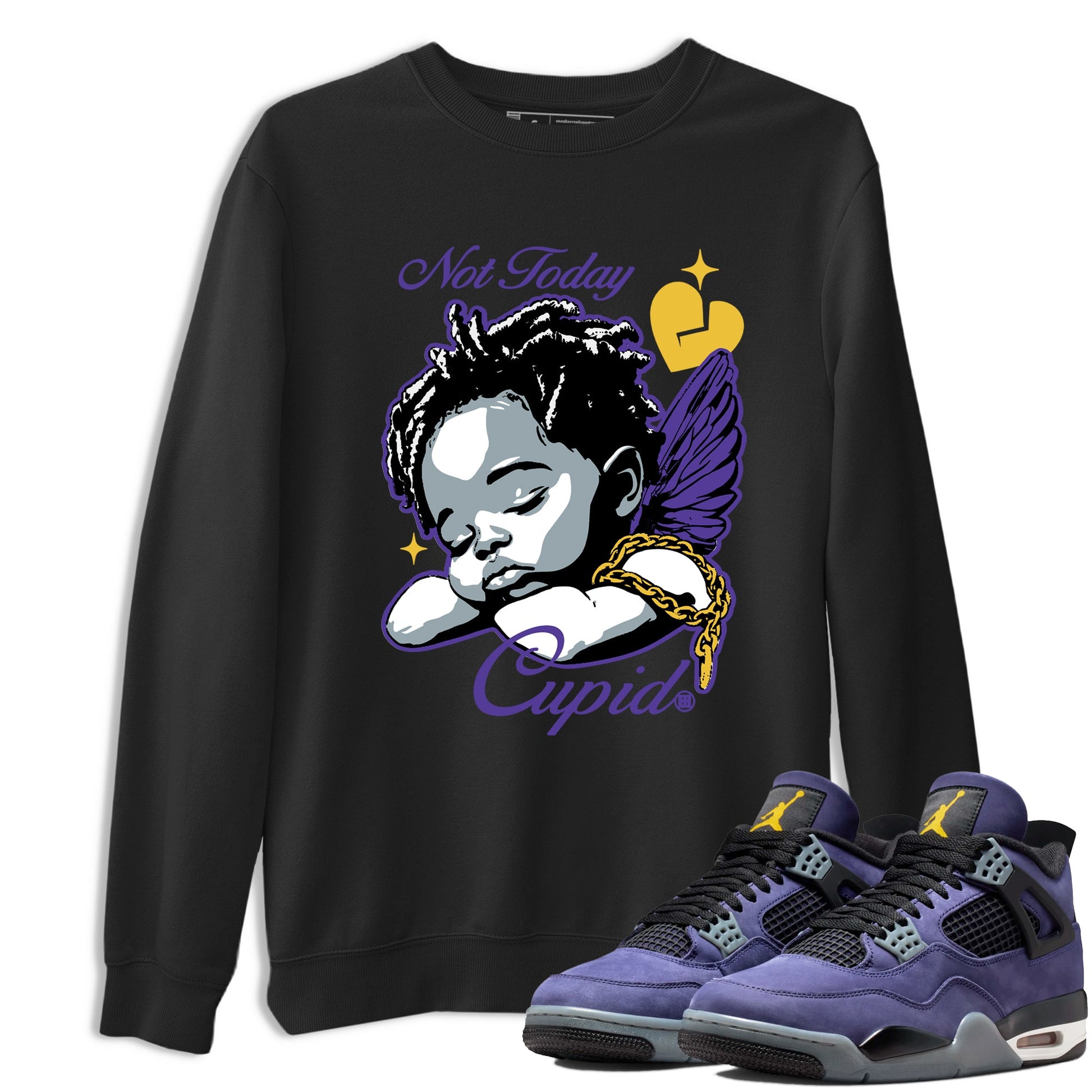 Best Sneakerfits graphic tee – Los Angeles Basketball Tees To Match Air Jordan 4 Lakeshow – Not Today Cupid Tee Black 1