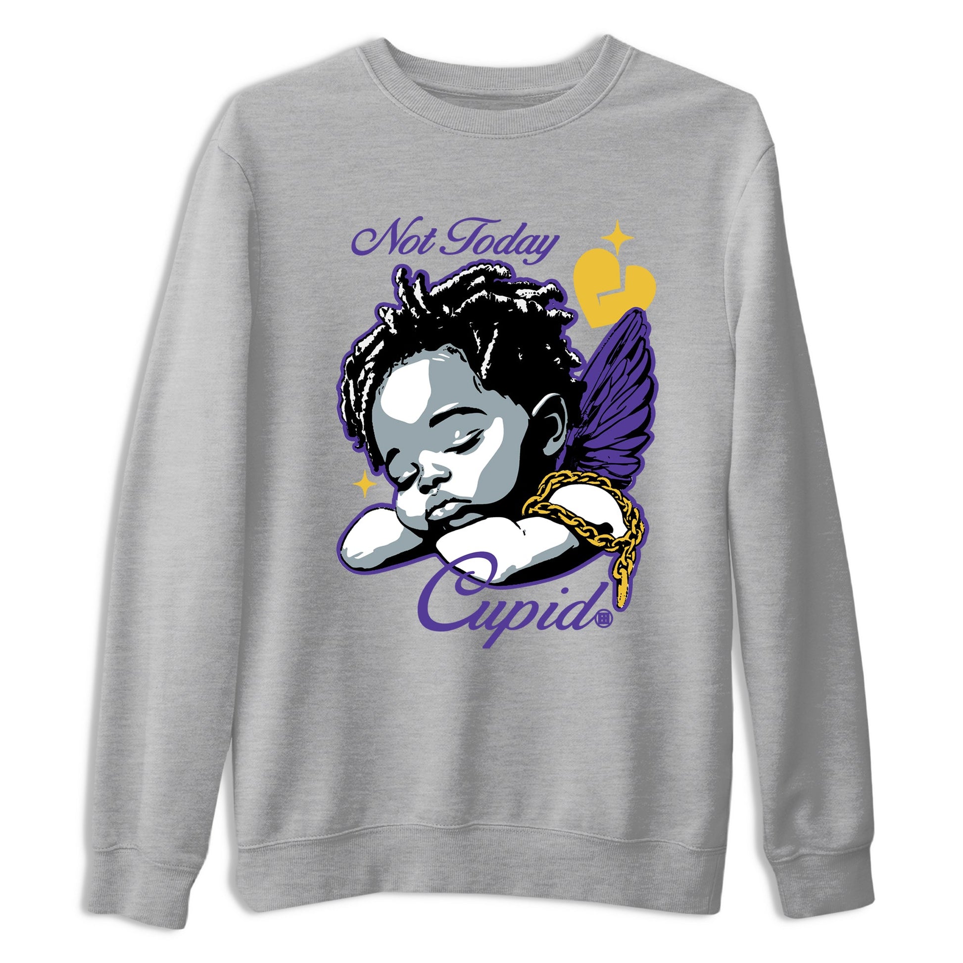 Best Sneakerfits graphic tee – Los Angeles Basketball Tees To Match Air Jordan 4 Lakeshow – Not Today Cupid Tee Heather Grey 2
