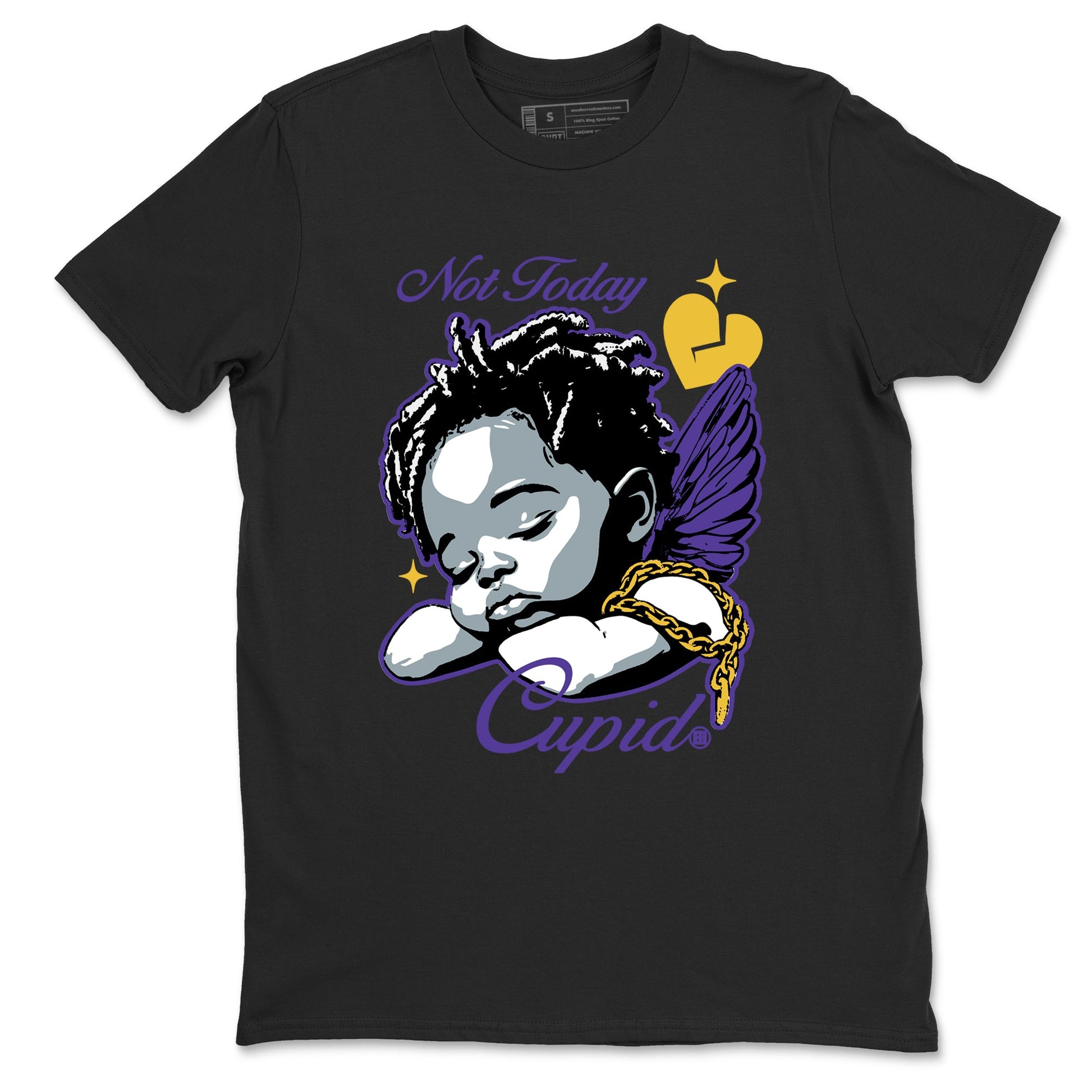 Best Sneakerfits graphic tee – Los Angeles Basketball Tees To Match Air Jordan 4 Lakeshow – Not Today Cupid Tee Black 2