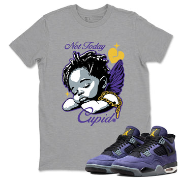 Best Sneakerfits graphic tee – Los Angeles Basketball Tees To Match Air Jordan 4 Lakeshow – Not Today Cupid Tee Heather Grey 1