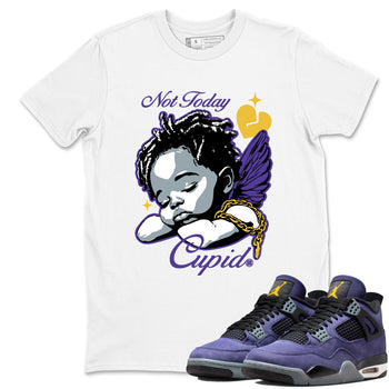 Best Sneakerfits graphic tee – Los Angeles Basketball Tees To Match Air Jordan 4 Lakeshow – Not Today Cupid Tee White 1