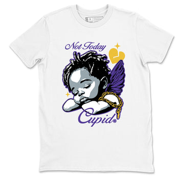 Best Sneakerfits graphic tee – Los Angeles Basketball Tees To Match Air Jordan 4 Lakeshow – Not Today Cupid Tee White 2