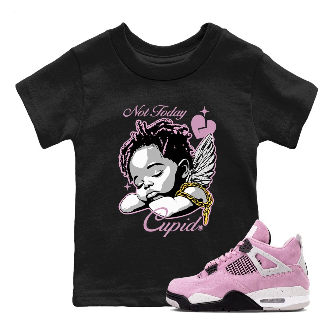 4s WMNS Orchid shirts to match jordans Not Today Cupid sneaker match tees Air Jordan 4 Orchid best t shirts to wear with jordans SNRT Sneaker Tees Youth Baby Black 1 tee