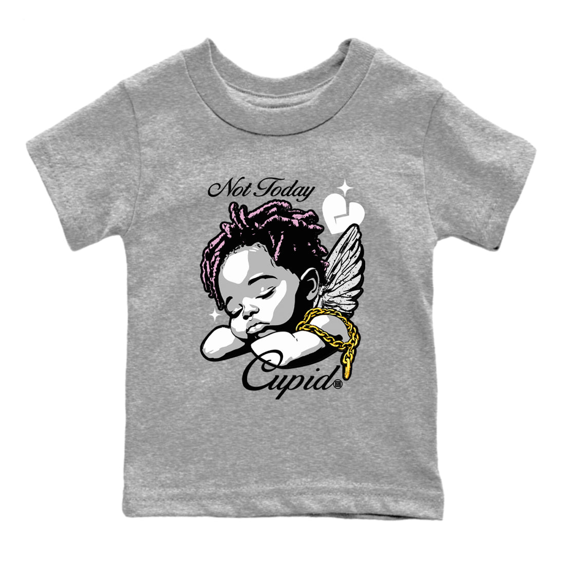 4s WMNS Orchid shirts to match jordans Not Today Cupid sneaker match tees Air Jordan 4 Orchid best t shirts to wear with jordans SNRT Sneaker Tees Youth Baby Heather Grey 2 tee