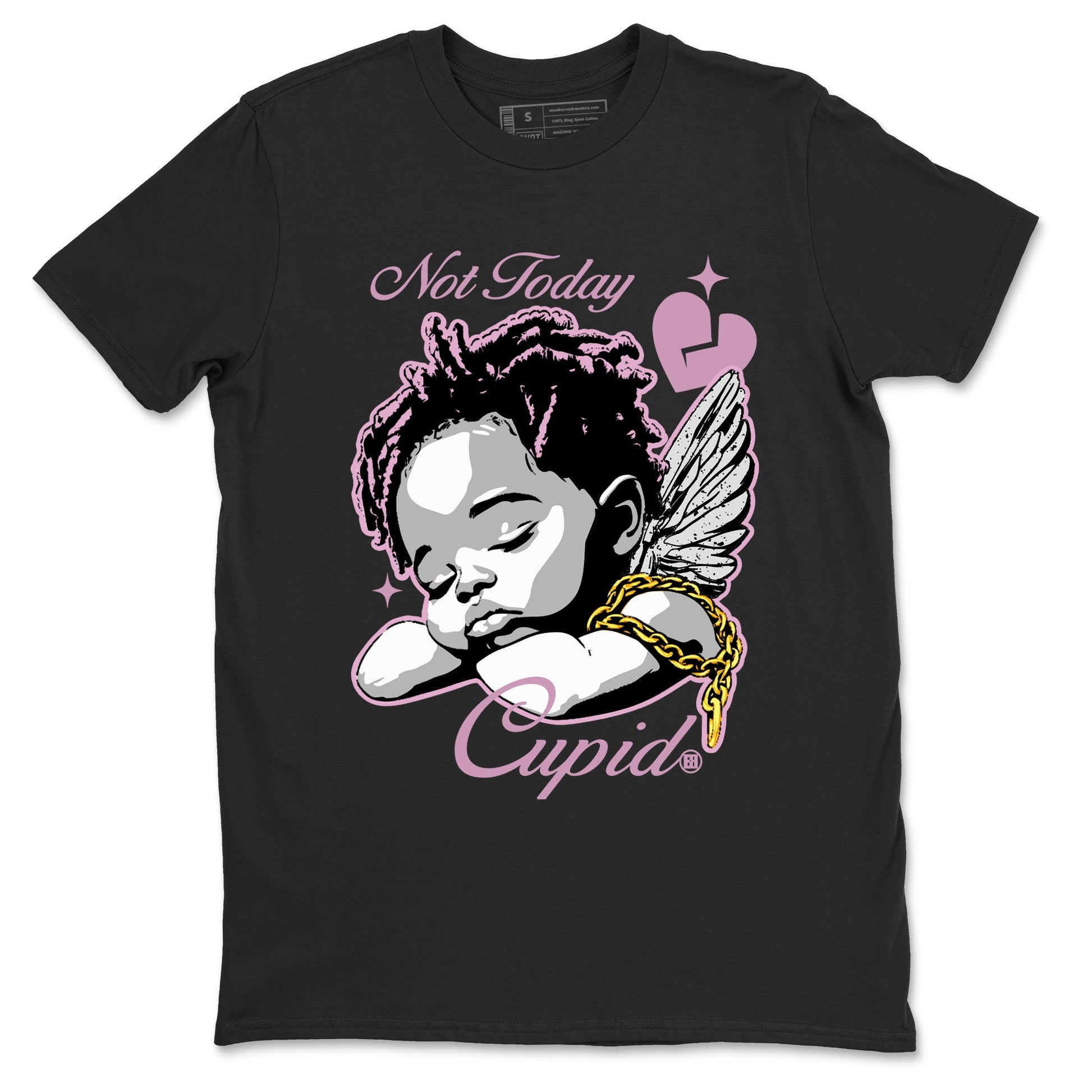 4s WMNS Orchid shirts to match jordans Not Today Cupid sneaker match tees Air Jordan 4 Orchid best t shirts to wear with jordans SNRT Sneaker Tees unisex cotton Black 2 shirts