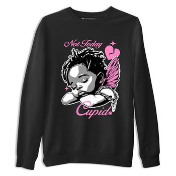 Perfect Valentine's Day Gifts graphic tee  – Sneaker Tees To Match Air Jordan 4 Pink Thunder – Not Today Cupid Tee Black 2