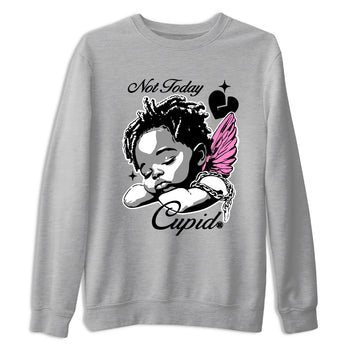 Perfect Valentine's Day Gifts graphic tee  – Sneaker Tees To Match Air Jordan 4 Pink Thunder – Not Today Cupid Tee Heather Grey 2