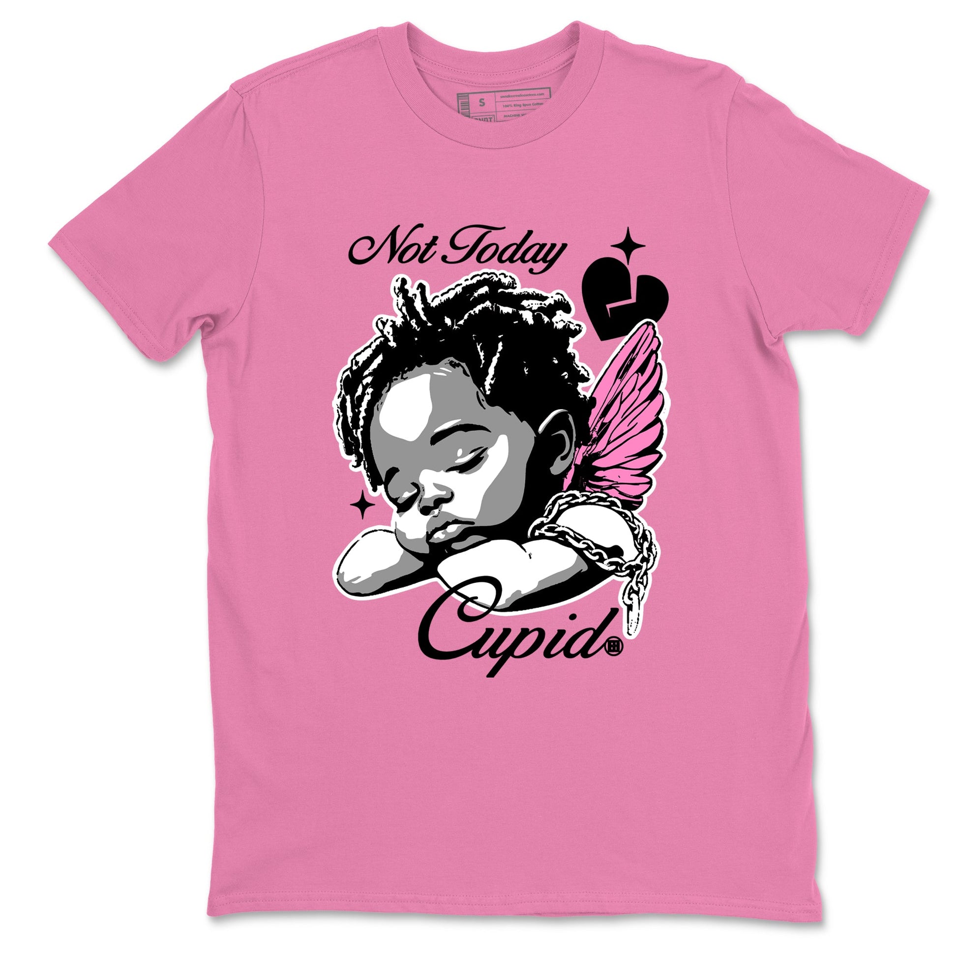 Perfect Valentine's Day Gifts graphic tee  – Sneaker Tees To Match Air Jordan 4 Pink Thunder – Not Today Cupid Tee Bubble Gum 2