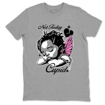 Perfect Valentine's Day Gifts graphic tee  – Sneaker Tees To Match Air Jordan 4 Pink Thunder – Not Today Cupid Tee Heather Grey 2