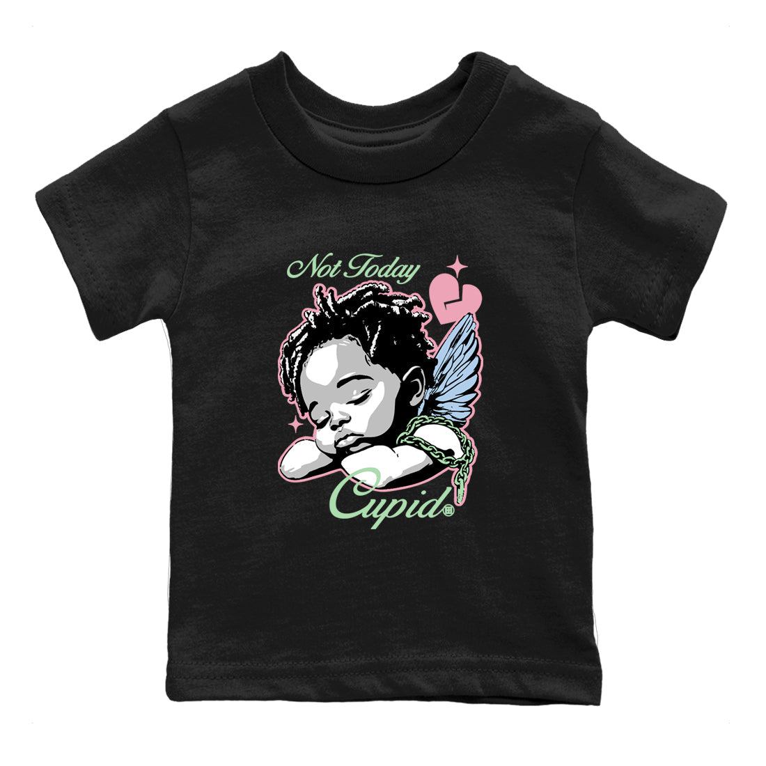 Best Sneakerfits graphic tee – Perfect Valentine's Day outfits to match Air Jordan 4 Valentines Day Kids – Not Today Cupid Kids T-Shirt Black 2