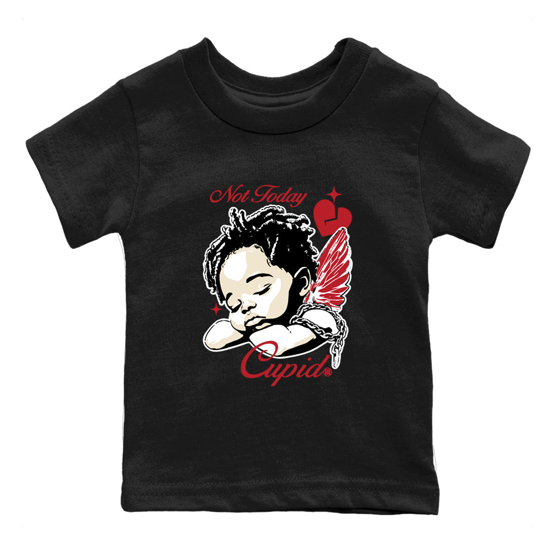 Sneaker match tees – Sneaker Tees To Match Air Jordan 4 Valentines Day Shoes – Not Today Cupid Kids T-Shirt Black 2