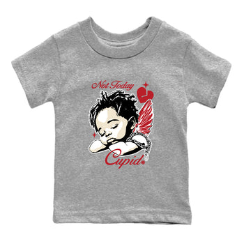Sneaker match tees – Sneaker Tees To Match Air Jordan 4 Valentines Day Shoes – Not Today Cupid Kids T-Shirt Heather Grey 2