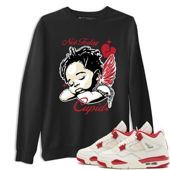 Sneaker match tees – Sneaker Tees To Match Air Jordan 4 Valentines Day Shoes – Not Today Cupid Tee Black 1