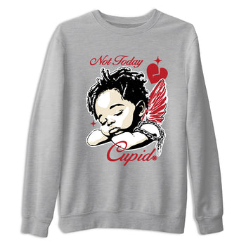 Sneaker match tees – Sneaker Tees To Match Air Jordan 4 Valentines Day Shoes – Not Today Cupid Tee Heather Grey 2