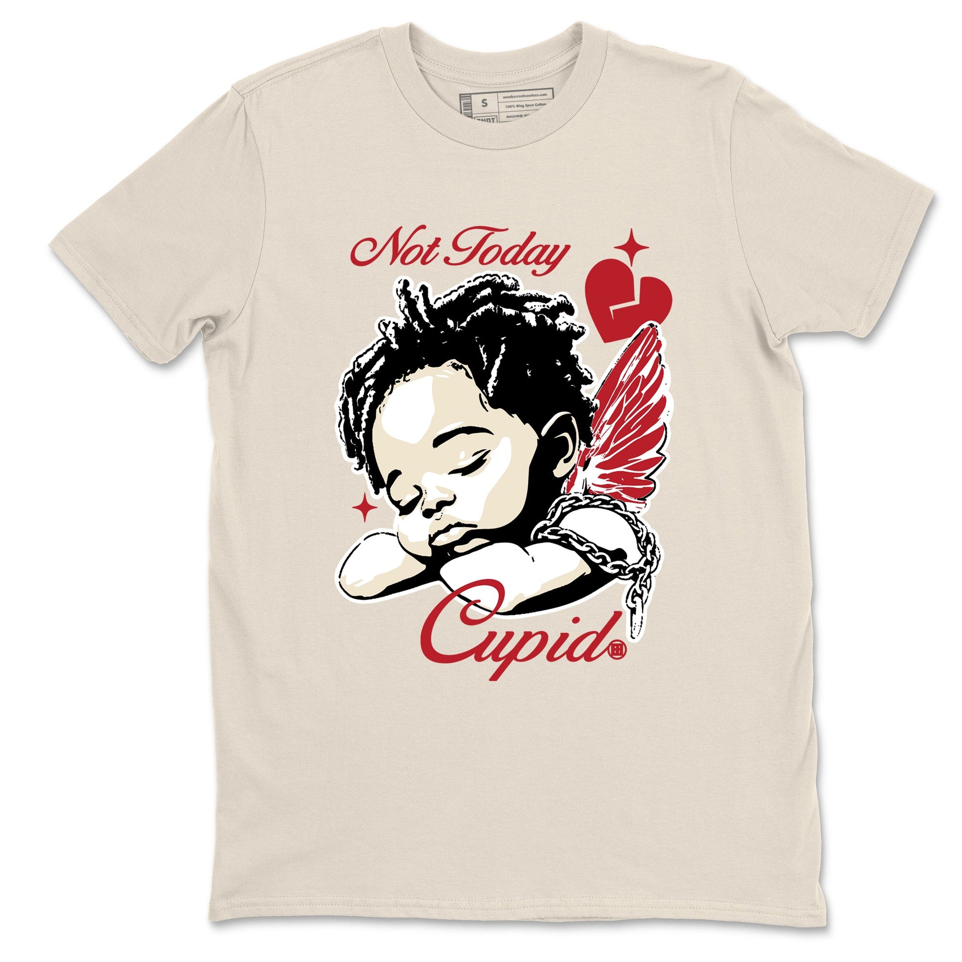 Sneaker match tees – Sneaker Tees To Match Air Jordan 4 Valentines Day Shoes – Not Today Cupid Tee Natural 2